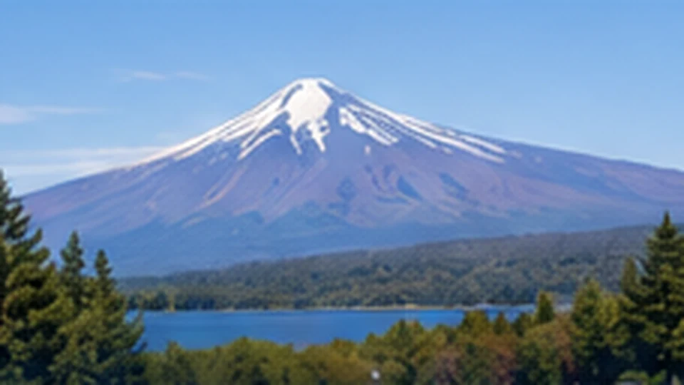 Vista editorial de Pucón con lago y volcán