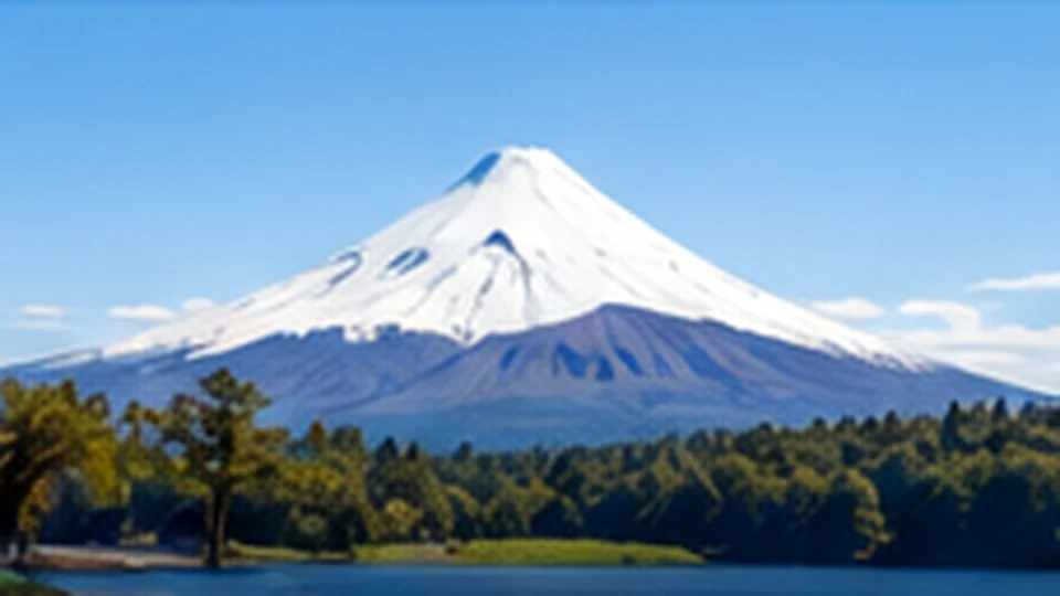 Vista editorial de Puerto Varas con lago y volcán