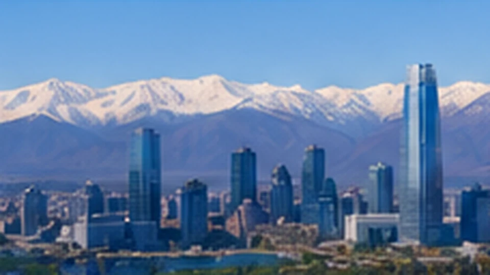 Vista editorial de Santiago con la cordillera de los Andes